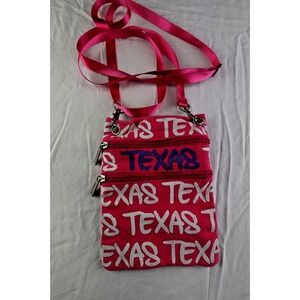 Robin Ruth Texas Crossbody Sport Bag Hot Pink Small Ribbon Strap Pockets